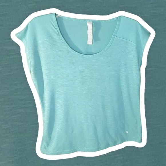 Bally's Fitness | Women's Teal Open-Back Short-Sleeve Top | Size Small | - Picture 2 of 4